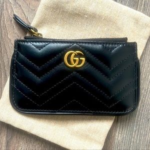 Marmot quilted black leather going holder